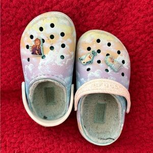 CROCS Kids Frozen Slippers - Purple and Yellow